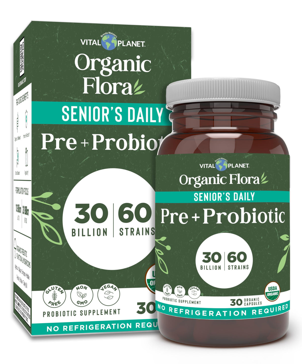 Vital Planet Complément Alimentaire Probiotique Senior 30 Capsules - Vue de face