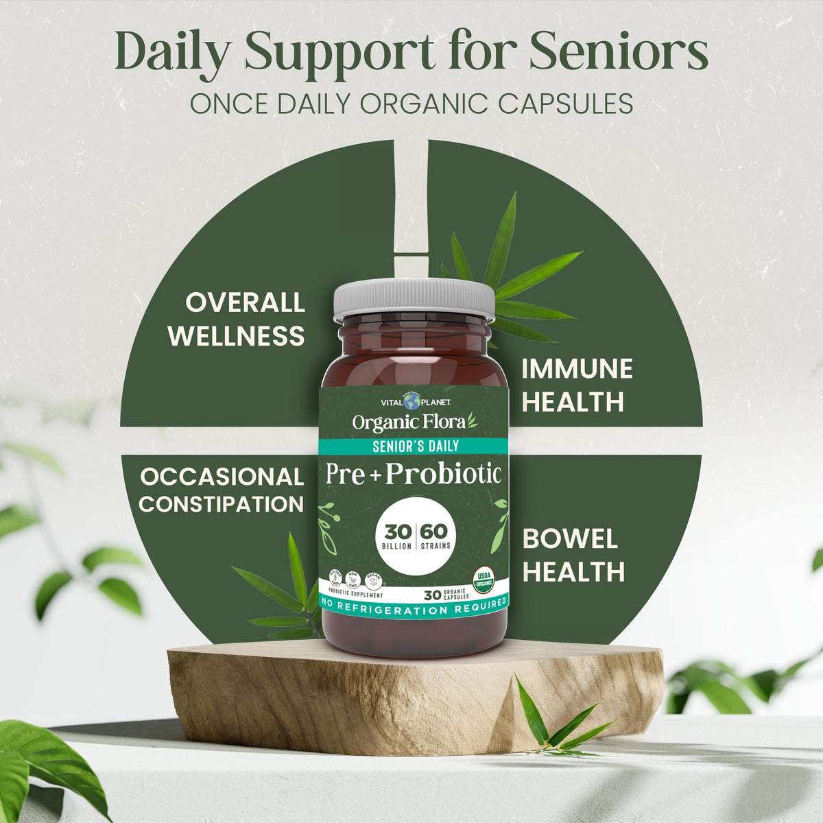 Vital Planet Complément Alimentaire Probiotique Senior - Boîte et étiquette