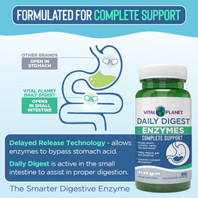 Vital Planet Enzymes daily, capsule ouverte montrant le contenu