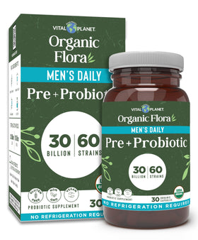 Vital Planet Probiotiques Bio pour Hommes 30 capsules vue de face