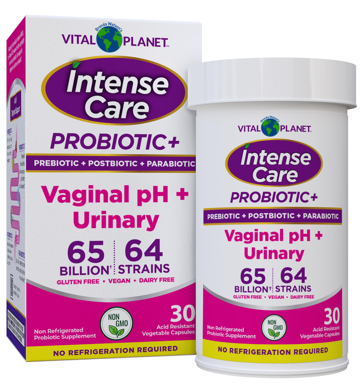 Vital Planet Probiotiques Féminins 30 ct, vue de face de l'emballage