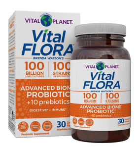 Vital Planet Vital Flora Advanced Biome Probiotic 30 capsules front view