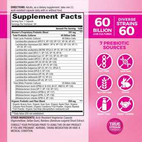 Vital Planet Vital Flora Probiotique Femme étiquette et informations