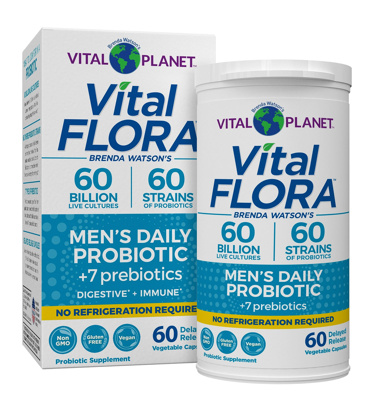 Vital Planet Vital Flora Probiotiques pour Hommes 60 Capsules vue de face