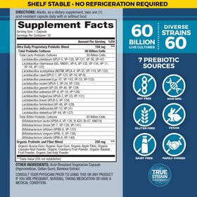Vital Planet Vital Flora Ultra Probiotique 30 capsules arrière