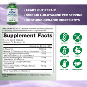 Vital Planet Vital Gut Renew capsules, side view showing capsule details