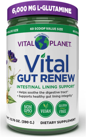 Vital Planet Vital Gut Renew Poudre 6000mg L-Glutamine 490g vue de face