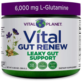 Vital Planet Vital Gut Renew Poudre 6000mg L-Glutamine vue avant