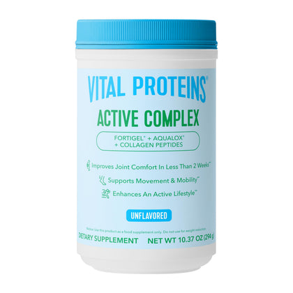 Vital Proteins Active Complex 390g devant avec étiquette affichant le collagène