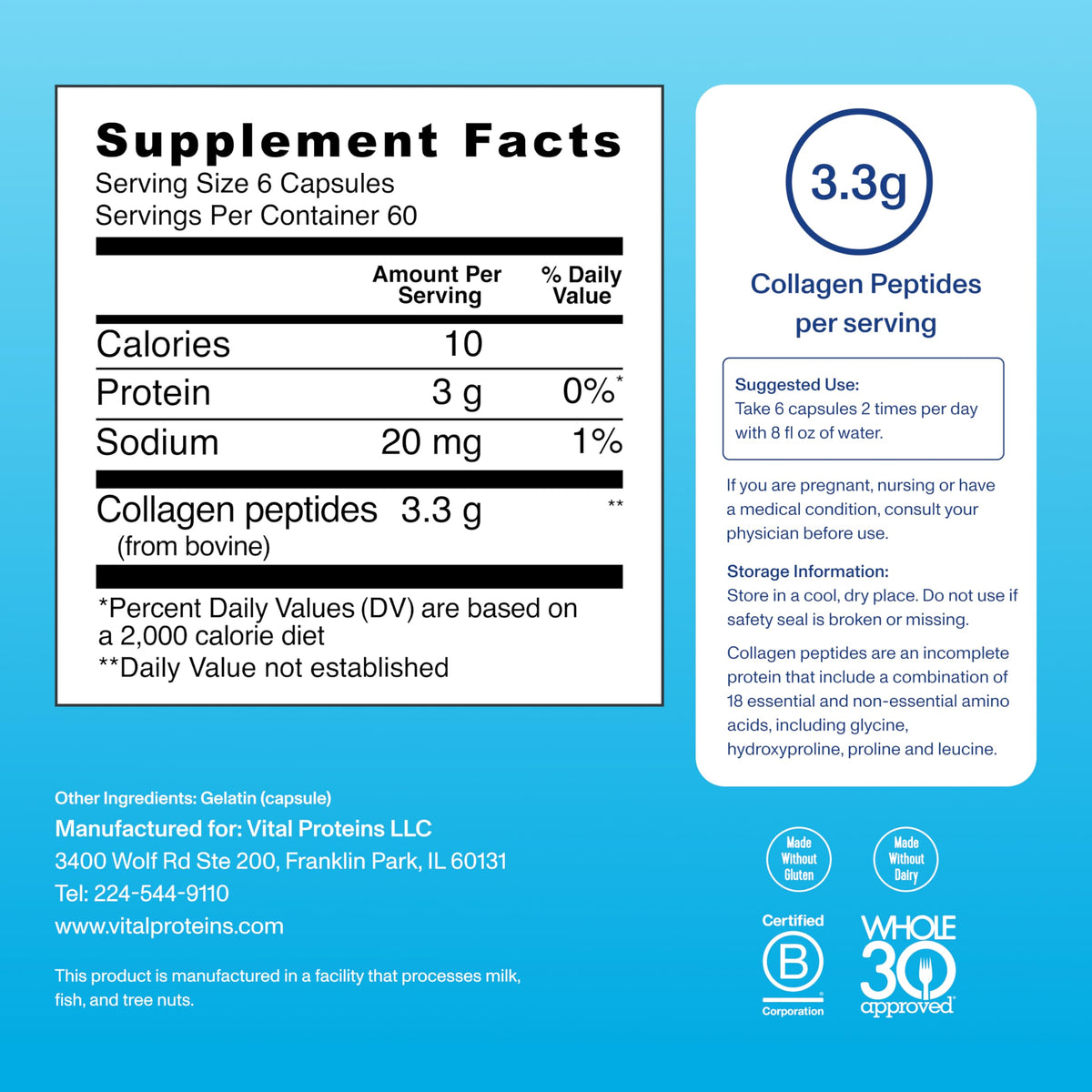 Vital Proteins Collagène Capsules 360 en mode de vie actif