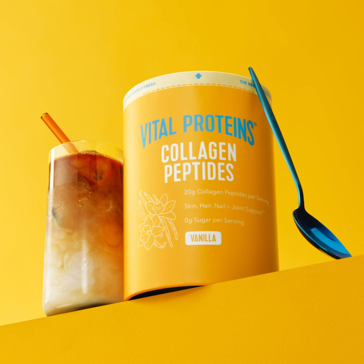 Vital Proteins Poudre de Collagène Peptides 771g Vanille, étiquette et détails