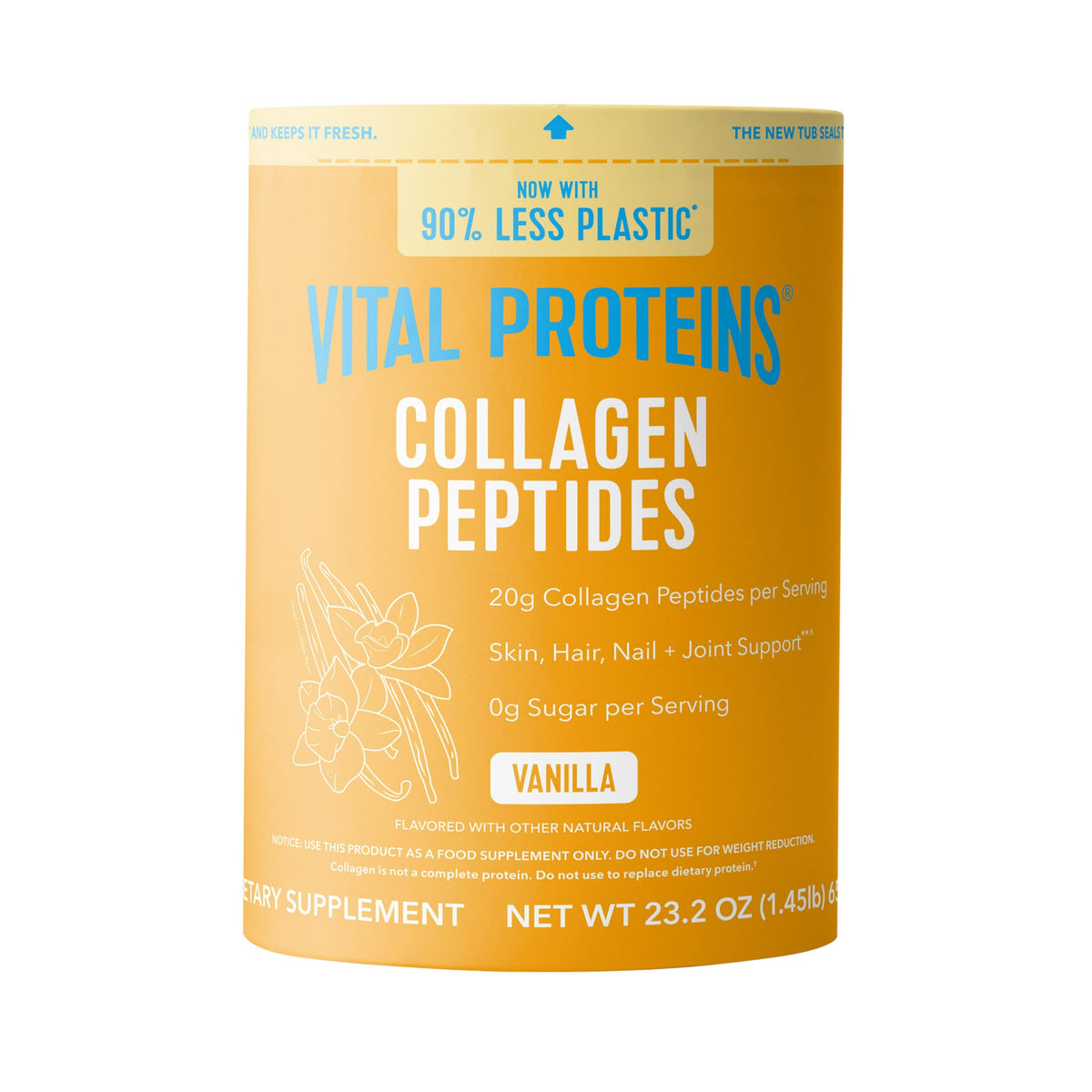Vital Proteins Poudre de Collagène Peptides 771g Vanille, vue de face