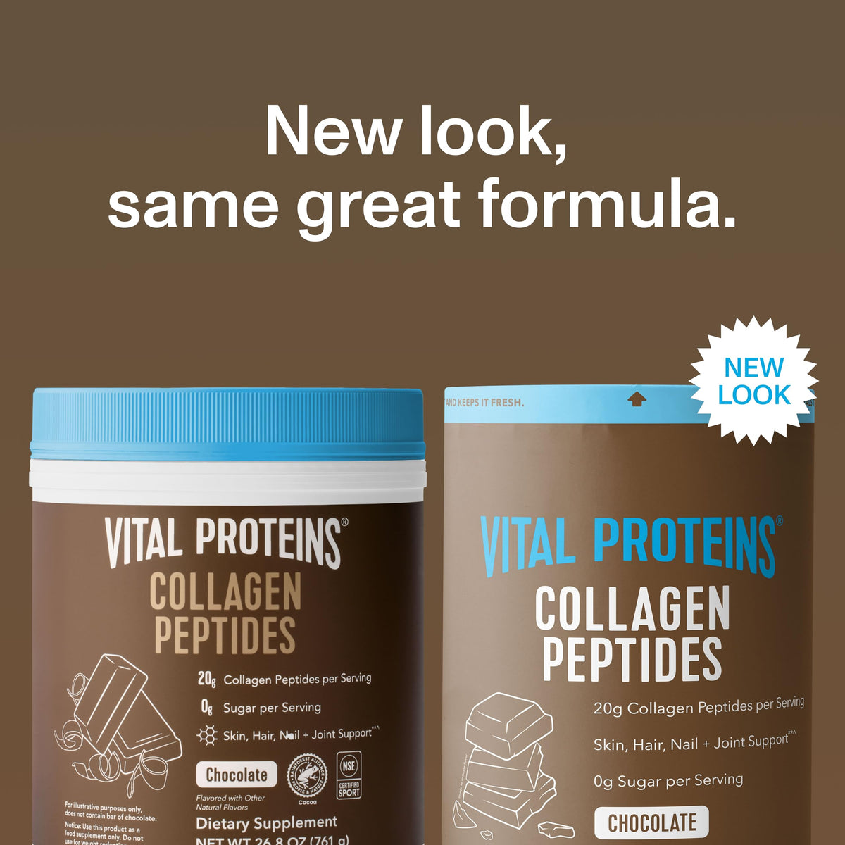 Vital Proteins Poudre de Collagène Peptides Chocolat 830g - détail de la texture de la poudre