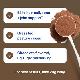 Vital Proteins Poudre de Collagène Peptides Chocolat 830g - ingrédients listés