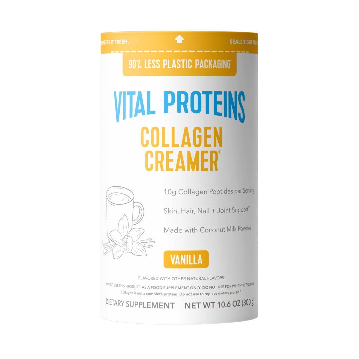 Vital Proteins Poudre de Collagène Peptides Vanille 358g avant