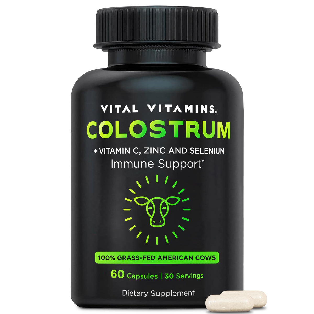 Vital Vitamins Colostrum 60 capsules vue de face
