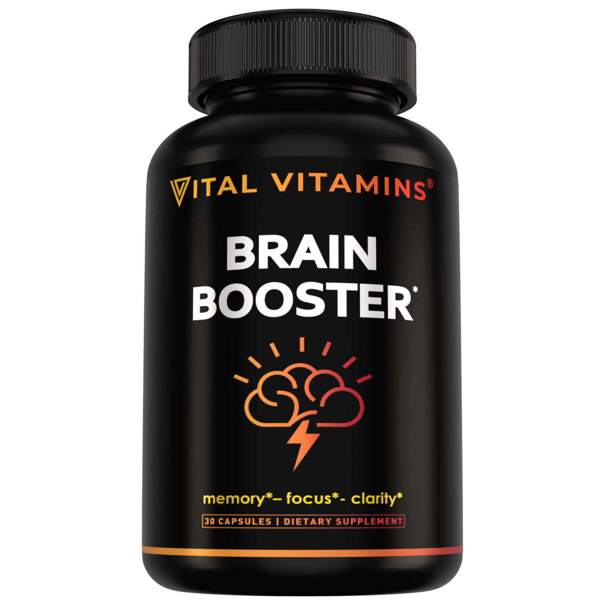 Vital Vitamins Complément Alimentaire Cerveau 30 Capsules, vue de face