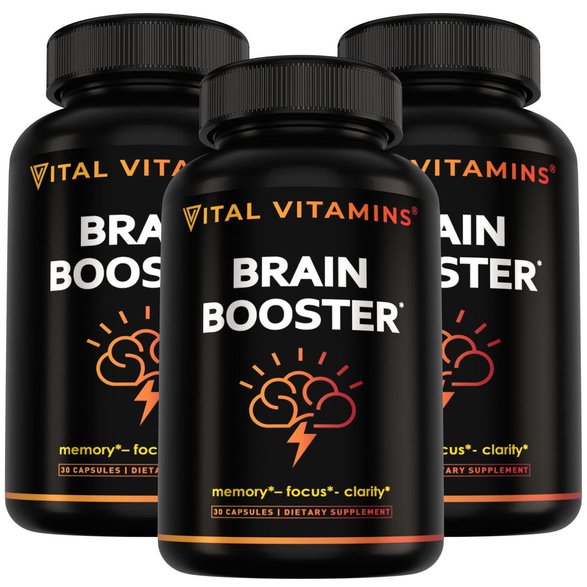 Vital Vitamins Compléments Alimentaires Cerveau Ginkgo Biloba 3-Pack vue avant