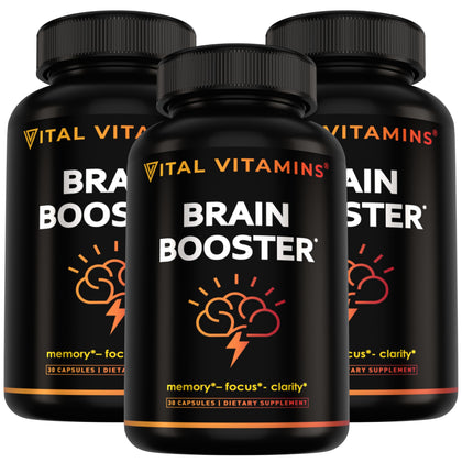 Vital Vitamins Compléments Alimentaires Cerveau Ginkgo Biloba 3-Pack vue avant