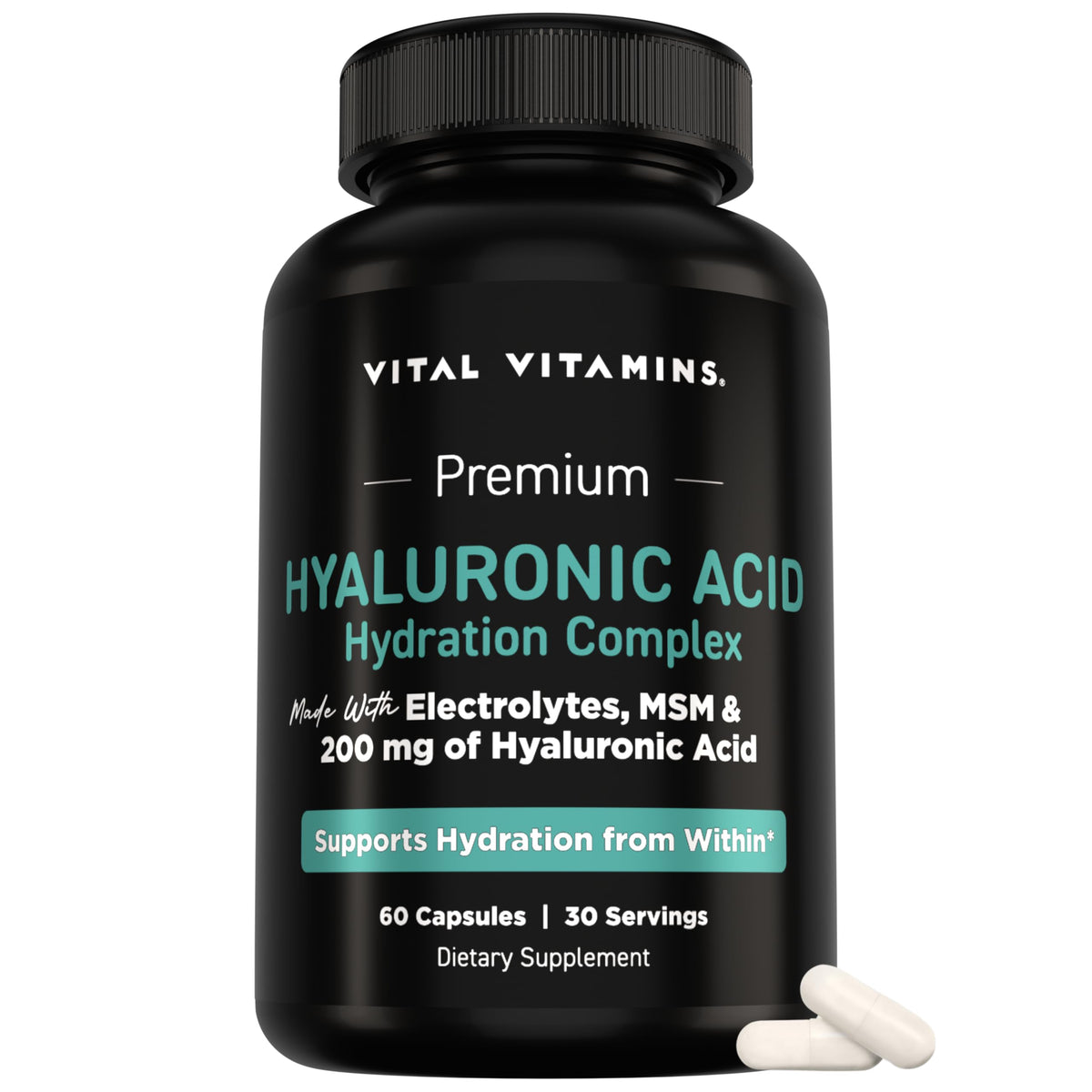 Vital Vitamins Complex d'Hydratation à l'Acide Hyaluronique 200mg vue de face
