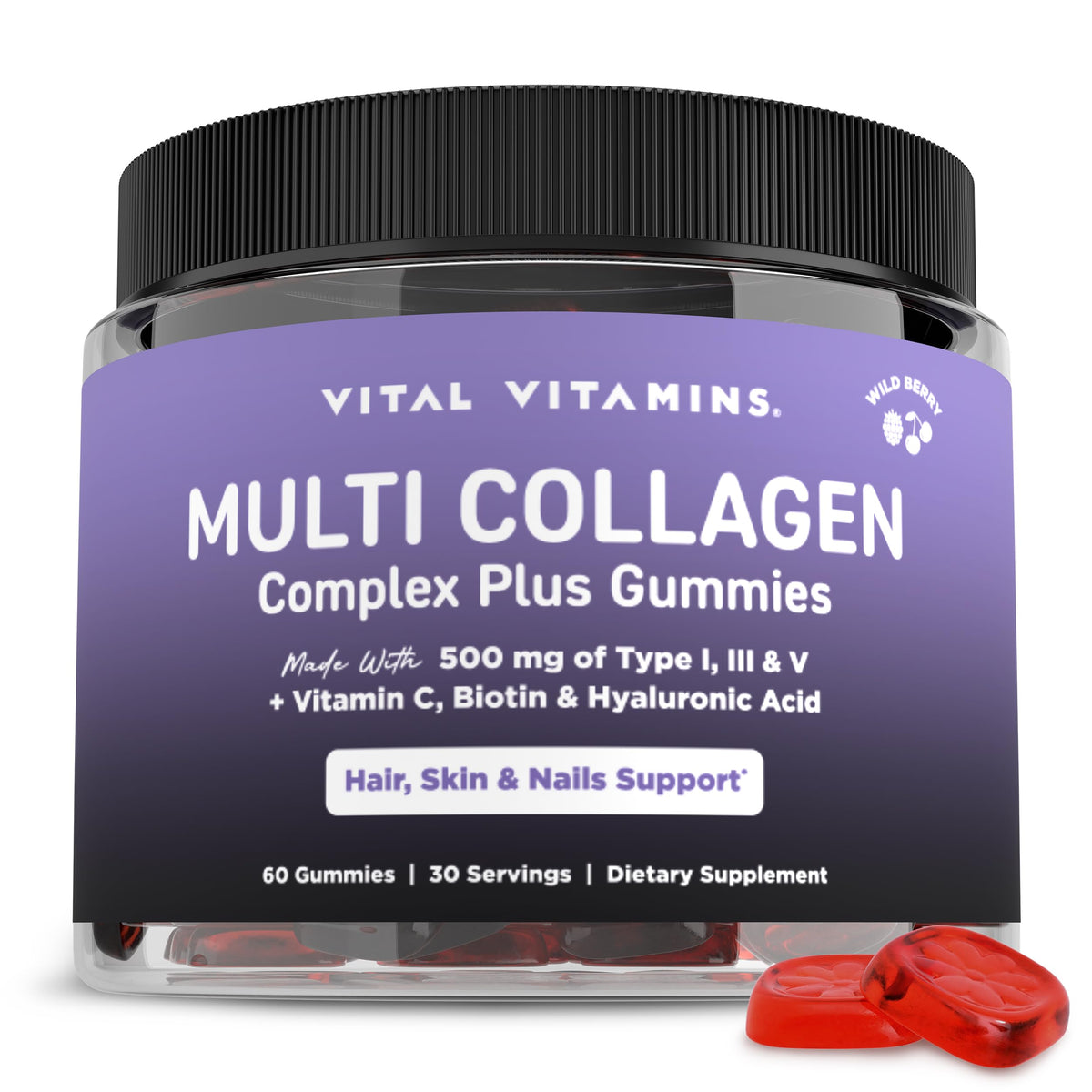 Vital Vitamins Gummies Multi Collagène 500mg avant de l'ouvrir