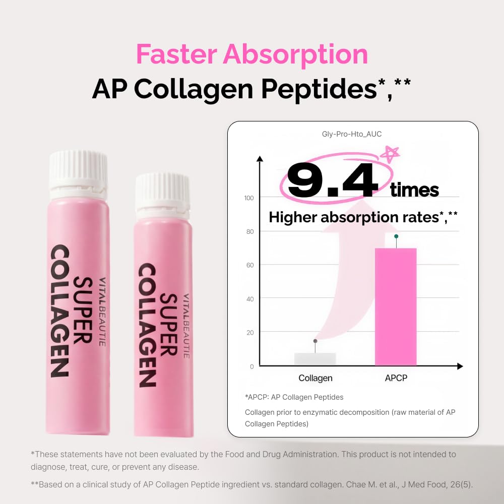 VITALBEAUTIE Super Collagen Drink 3 500 mg saveurs de baies mélangées