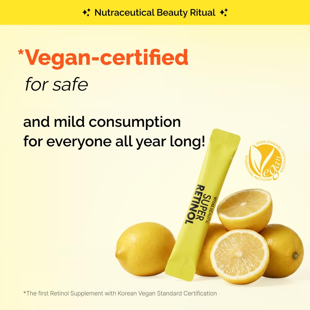 VITALBEAUTIE Super Retinol 1000mg avec fruits frais en arrière-plan