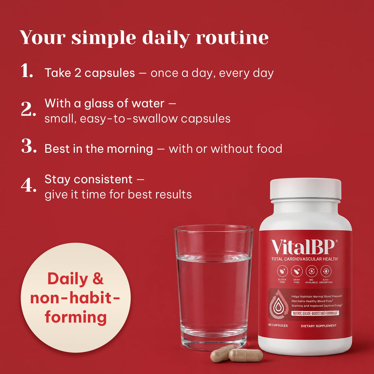 VitalBP Complément Alimentaire 2 Pack étiquette détaillant les ingrédients