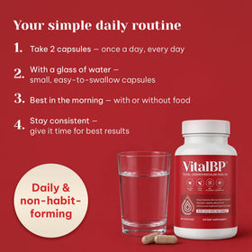 VitalBP Complément Alimentaire 2 Pack étiquette détaillant les ingrédients