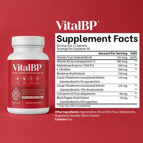 VitalBP Complément Alimentaire 2 Pack flacon ouvert avec capsules