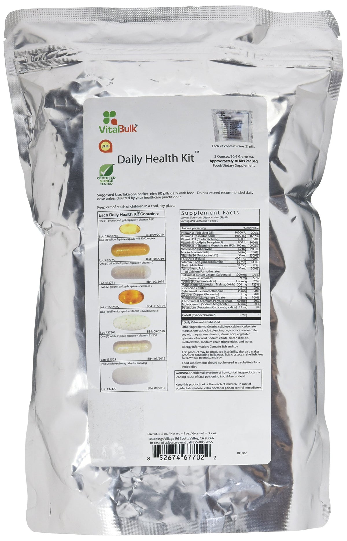VitalBulk Kit de Santé Quotidien 30 sachets contenant vitamines et minéraux