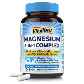 Vitalibre 6 en 1 Magnésium capsules vue de face
