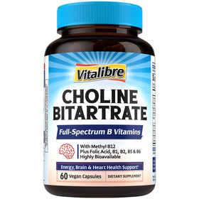 Vitalibre Choline Bitartrate 300mg gélules végétaliennes, avant