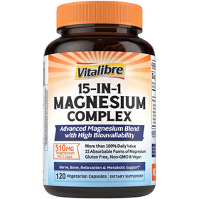Vitalibre Complexe de Magnésium 15 en 1 120 capsules vue avant