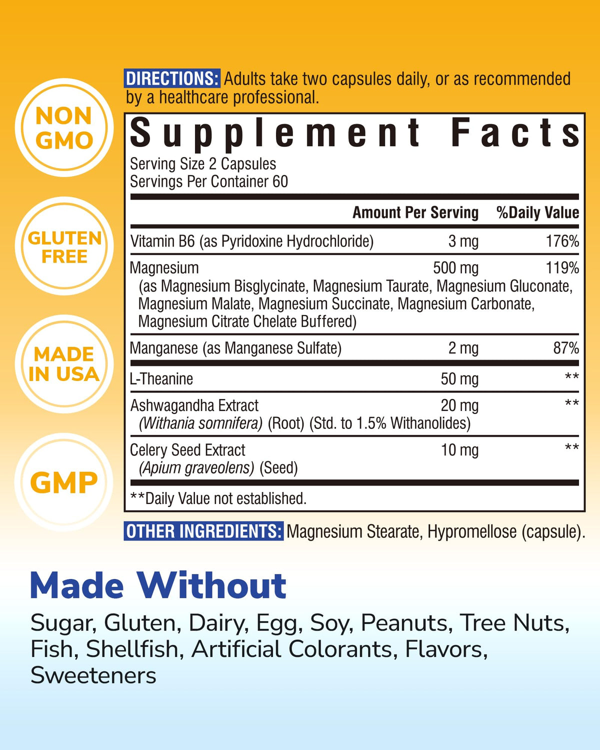 Vitalibre Complexe Magnésium 500mg 120 capsules végétales emballage