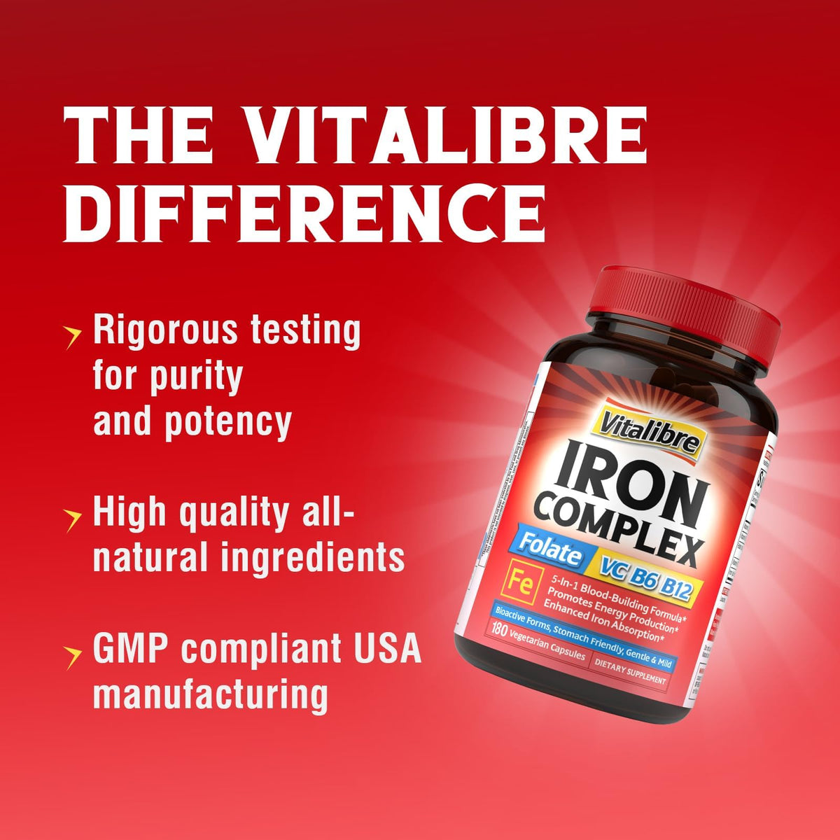 Vitalibre Fer Bisglycinate 36 mg capsules ouvertes