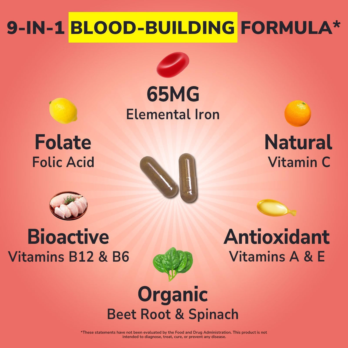 Vitalibre Fer Bisglycinate 60 capsules vue de côté