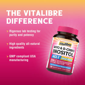 Vitalibre Inositol, capsules avec un verre d'eau