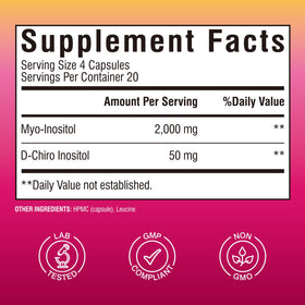 Vitalibre Inositol Capsules - Détails de l'étiquette
