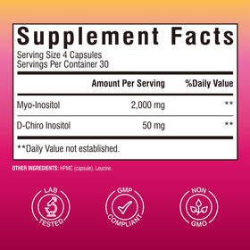 Vitalibre Inositol capsules, vue de côté montrant la taille des capsules