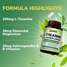 Vitalibre L-Théanine 200mg avec B-Vitamines vue de côté