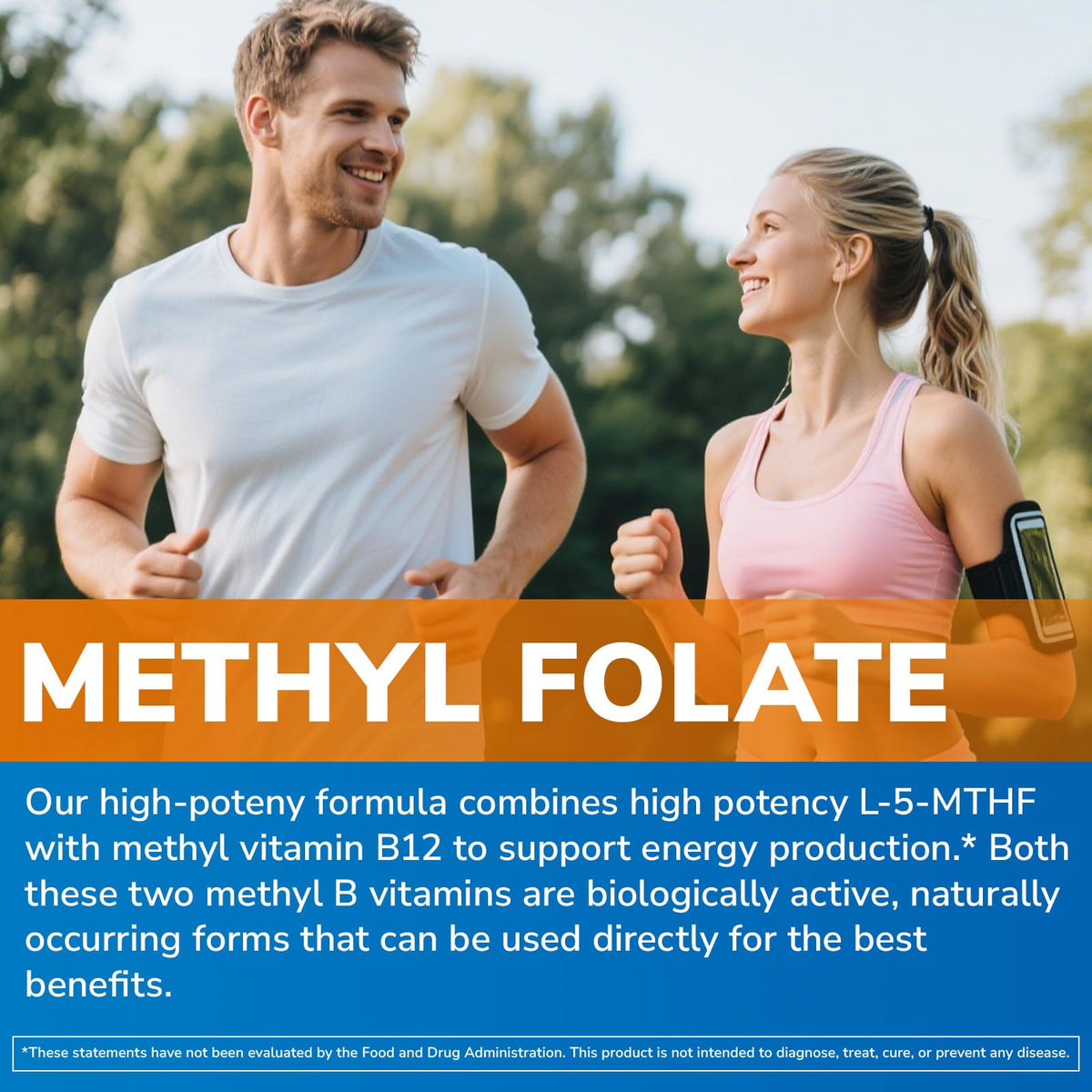 Vitalibre Methyl Folate 1000 mcg étiquette avec ingrédients