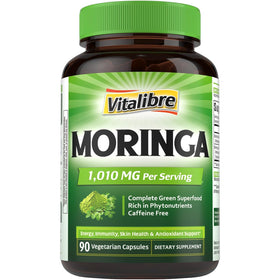 Vitalibre Moringa 1 010 mg, 90 capsules végétaliennes en boîte