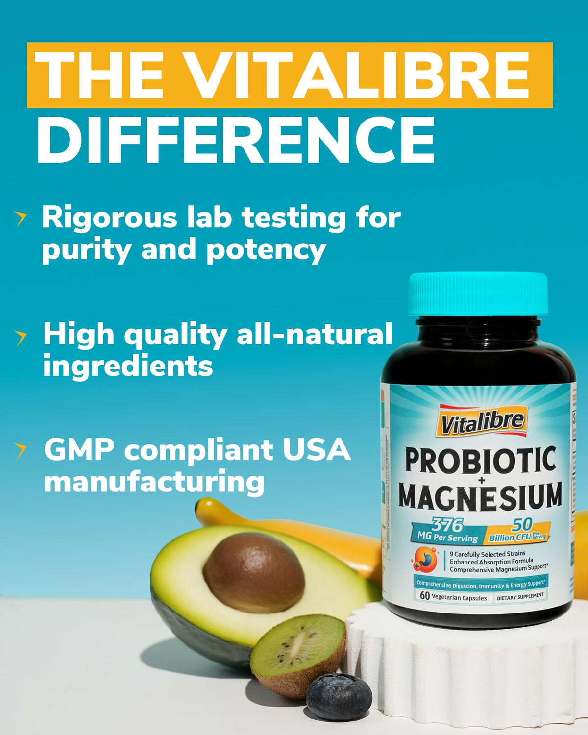Vitalibre Probiotique 60 Capsules Végétales en utilisation