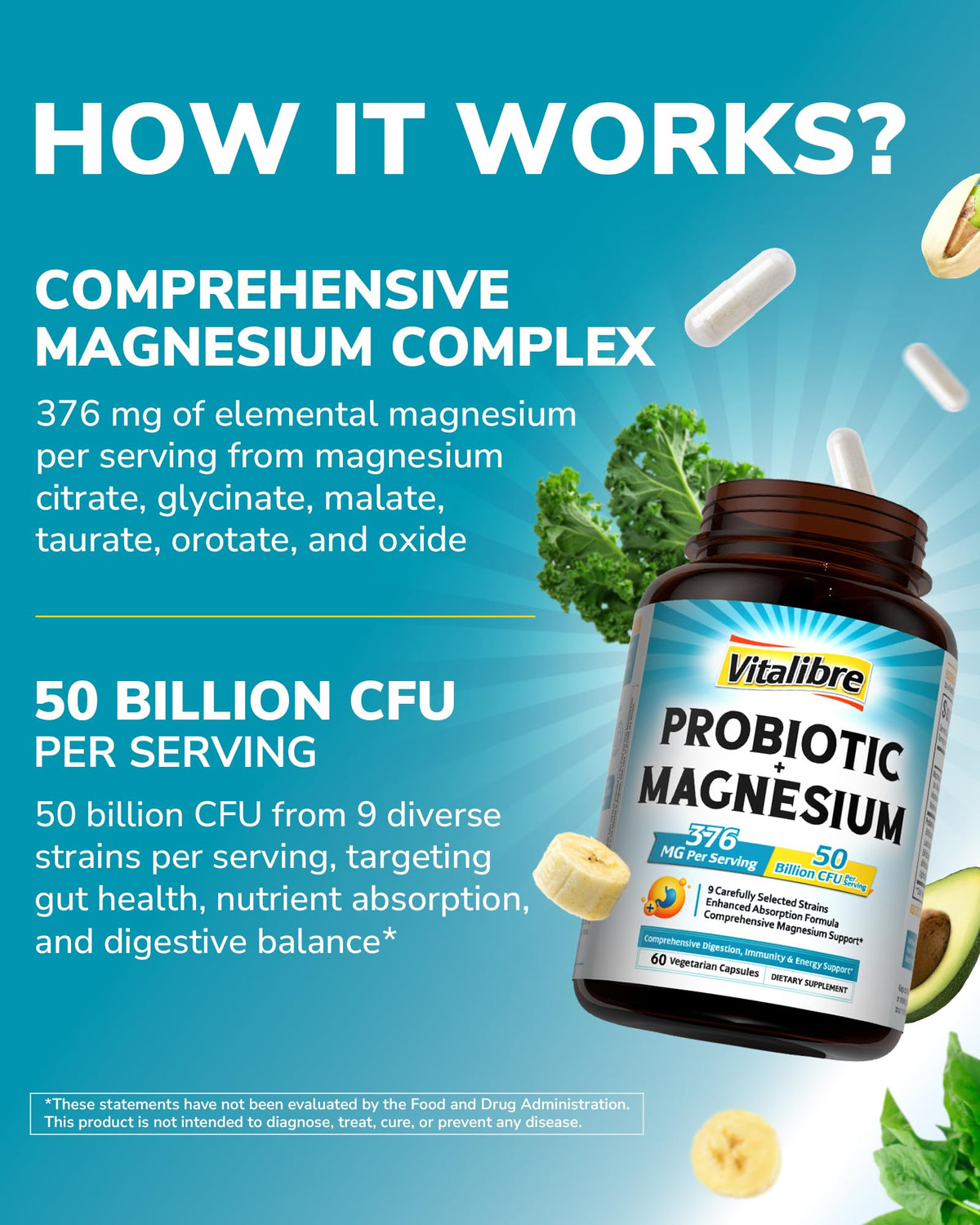 Vitalibre Probiotique 60 Capsules Végétales ouvertes