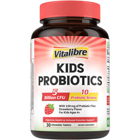 Vitalibre Probiotiques Enfants 5 Milliards CFU comprimés à croquer goût fraise