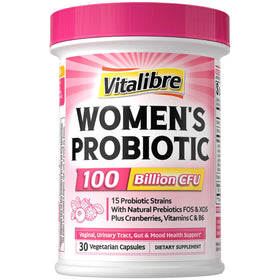 Vitalibre Probiotiques Femmes 100 Milliards CFU avant de la boîte