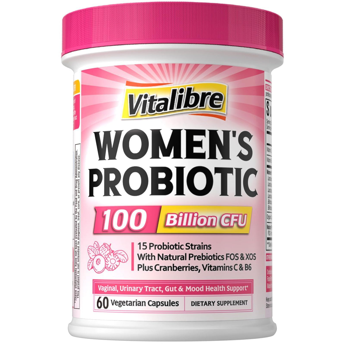Vitalibre Probiotiques pour Femmes 100 Milliards CFU, emballage avant