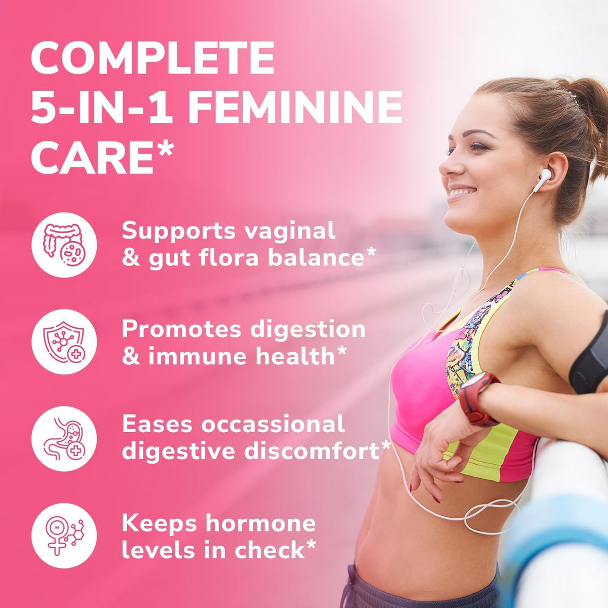 Vitalibre Probiotiques pour Femmes, extrait de canneberge sur fond blanc