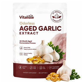 Vitalisse Ail Vieilli 150g capsules odorless, vue avant